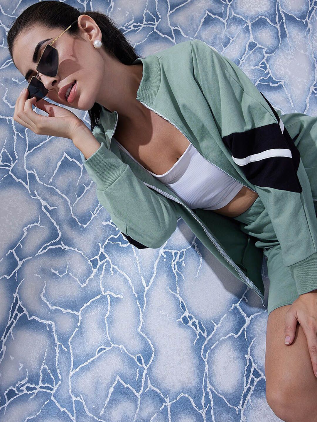 Athena Colourblocked Sweatshirt With Straight Skirt Co-Ords