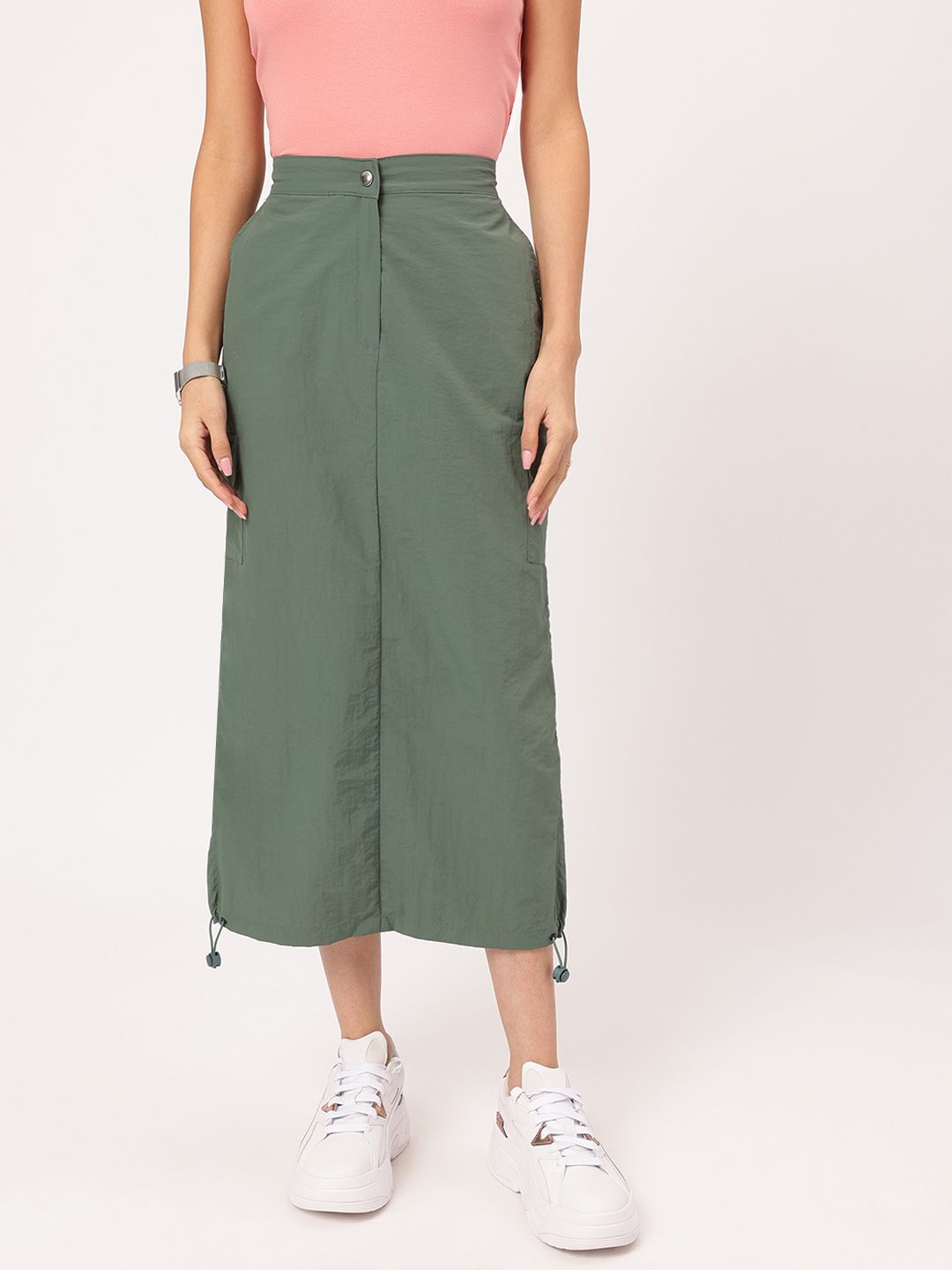 DressBerry Verdant Ventures Cargo-Style Straight Midi Skirt