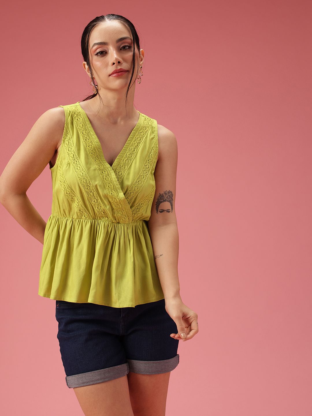 DressBerry Lace Inserts A-line Top