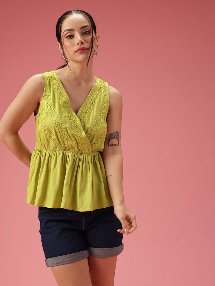 DressBerry Lace Inserts A-line Top