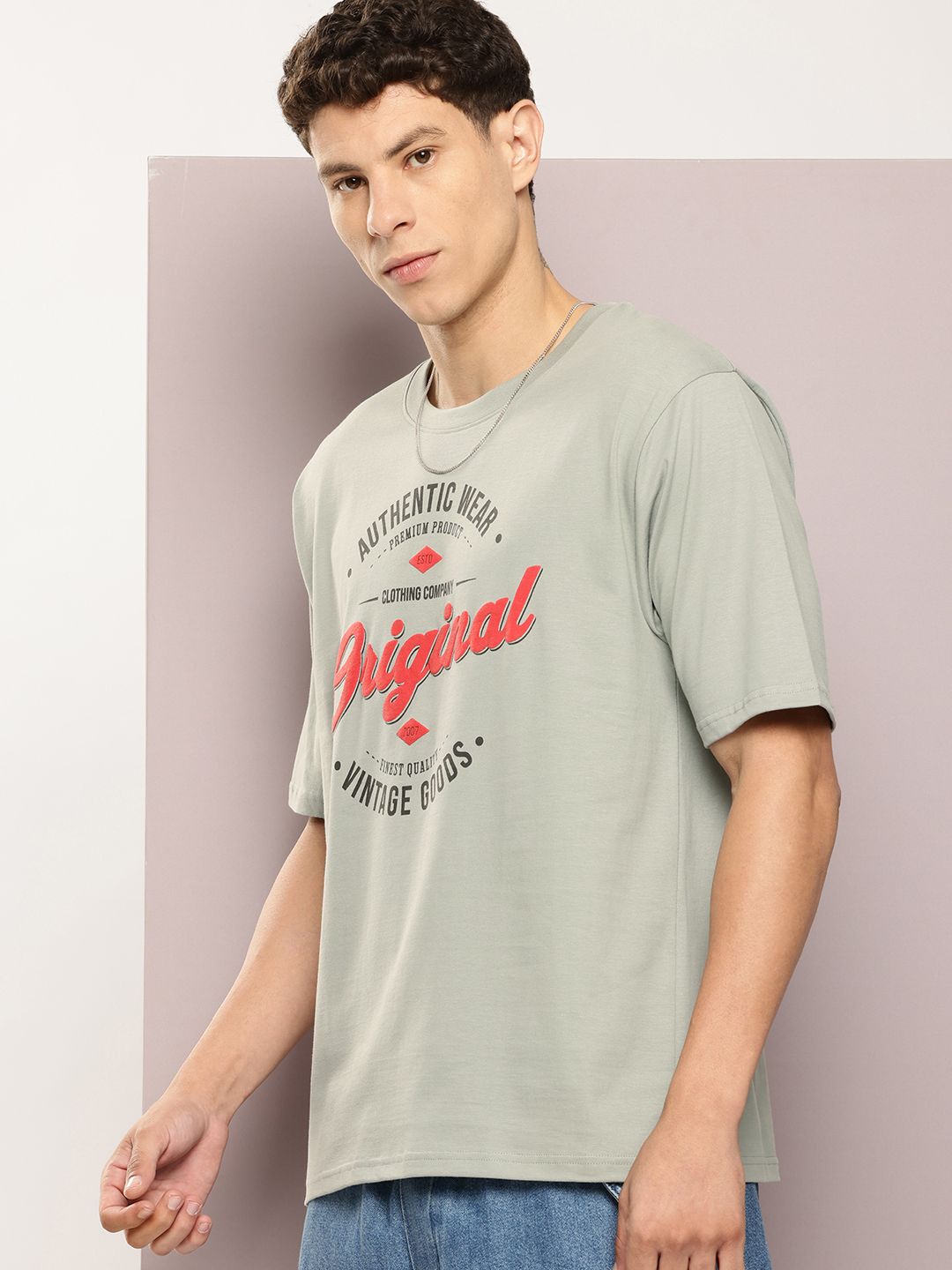 DILLINGER Men Graphic Printed Embossed Oversized T-shirt
