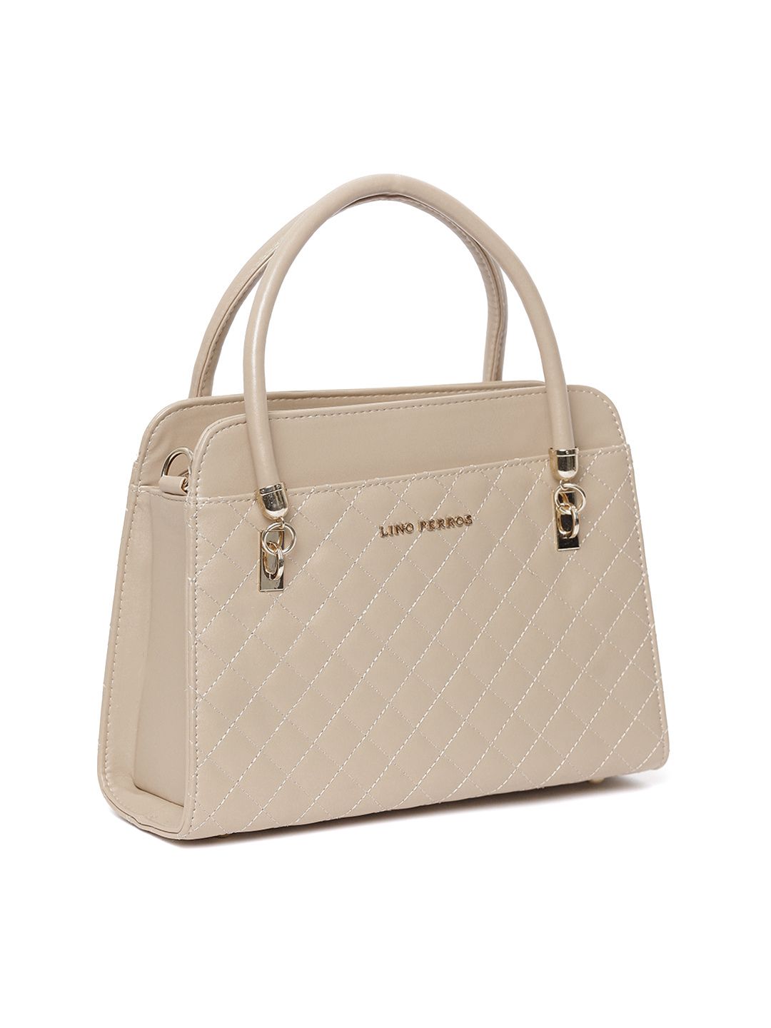 Lino Perros Beige Quilted Handheld Bag