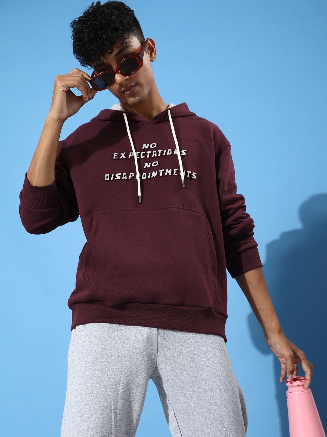 Difference of Opinion Men Printed Hooded Sweatshirt