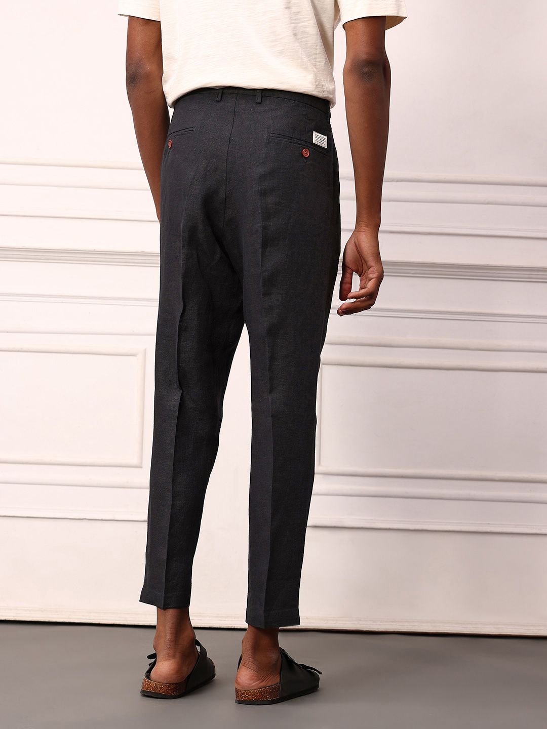 Bowerbird Pure Linen Lipat Liberal Fit seluar dengan notepad