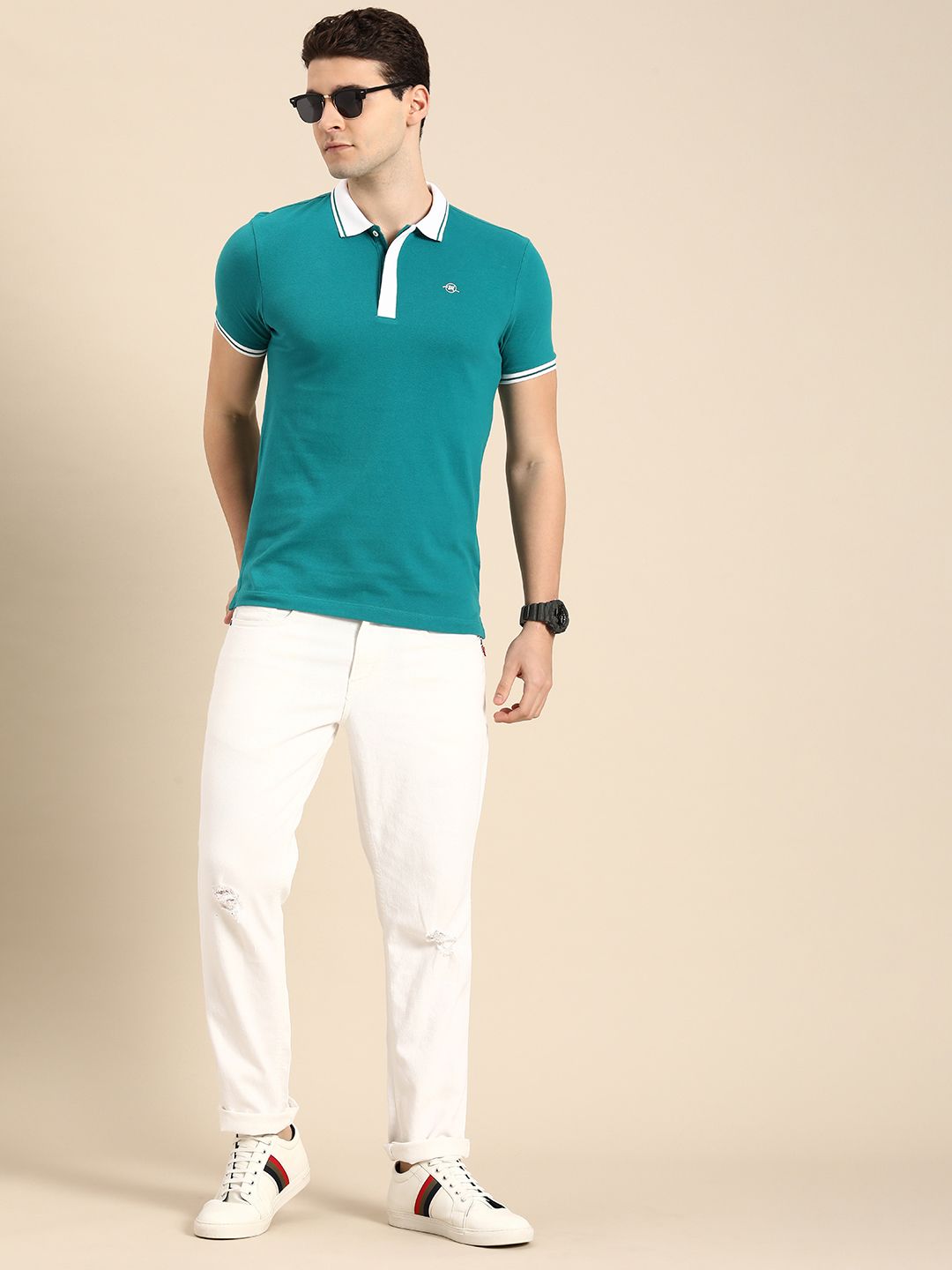 Being Human Men Polo Collar Pure Cotton T-shirt