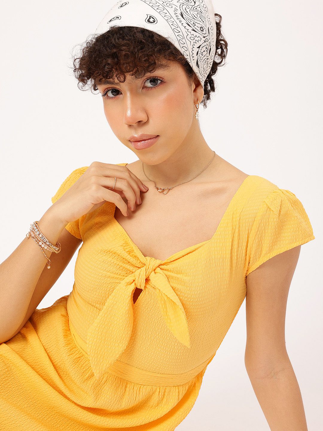 DressBerry Dreamy Drip Seersucker A-Line Mini Dress