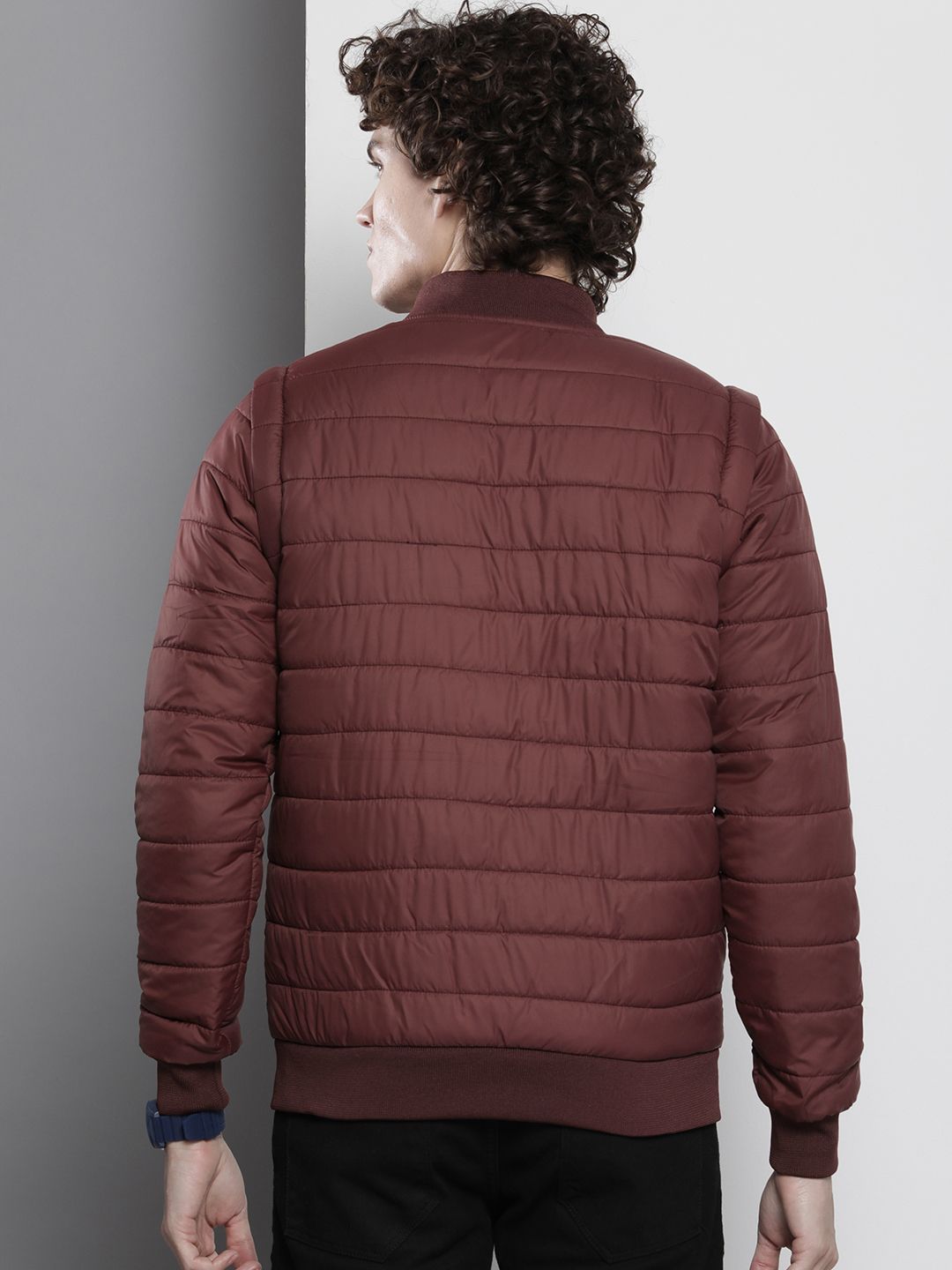 The Indian Garage Co Men Solid Zip-Front Puffer Jacket