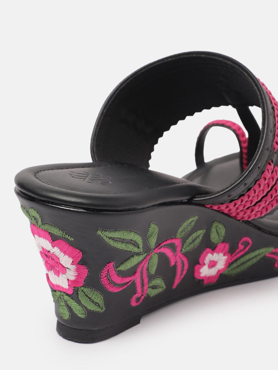 House of Pataudi Floral Embroidered Wedges