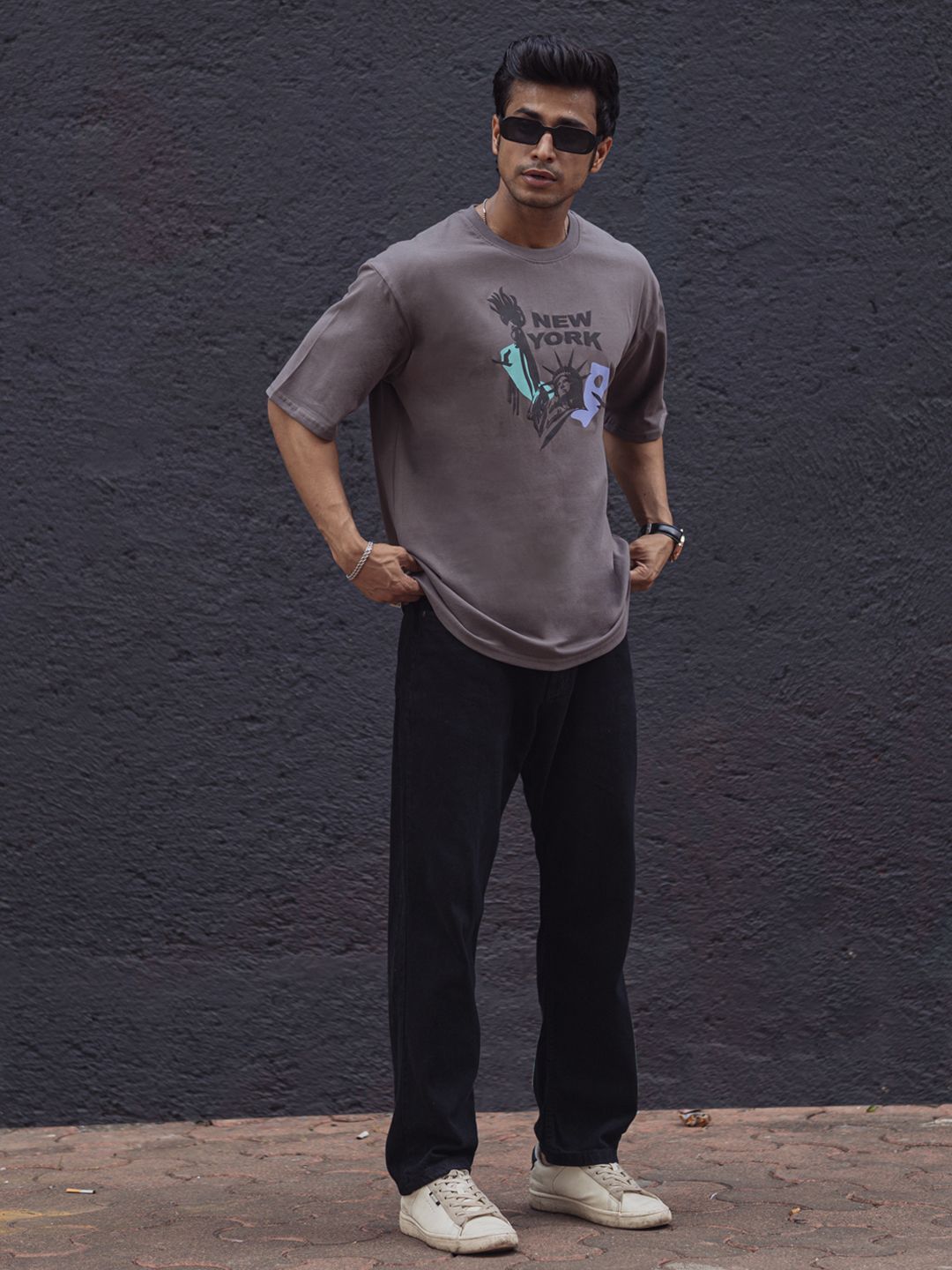 Powerlook Men Typography Applique T-shirt