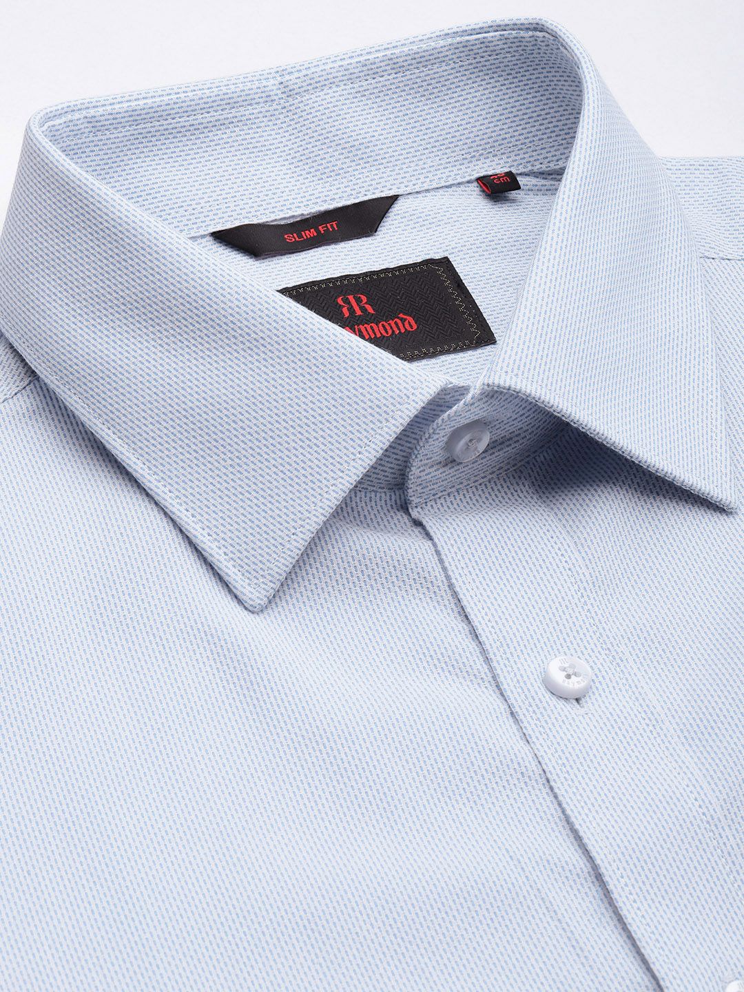 Raymond Pure Cotton Self Design Textured Slim Fit Formal Shirt
