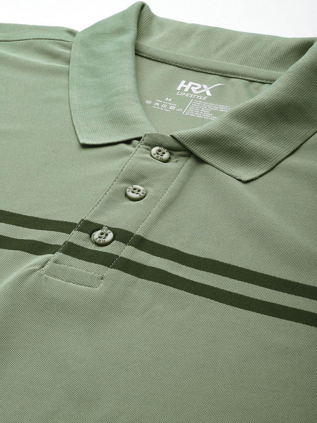 HRX by Hrithik Roshan Men Striped Polo Collar T-shirt