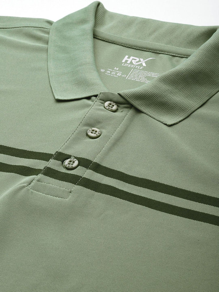 HRX by Hrithik Roshan Men Striped Polo Collar T-shirt
