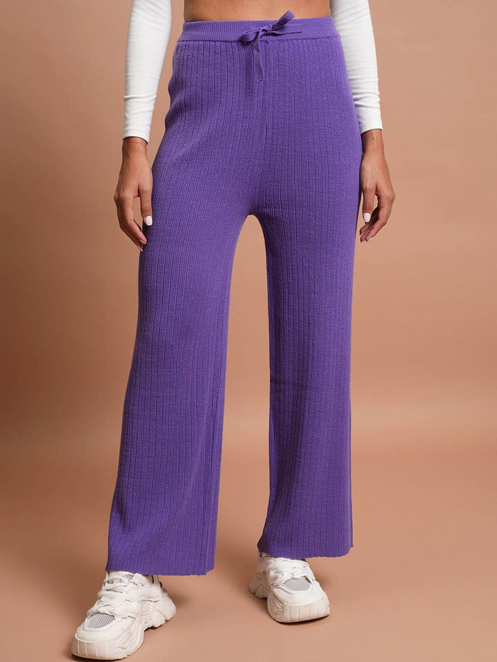 Tokyo Talkies Relaxed Cardigan With Flared Pants Co-Ord