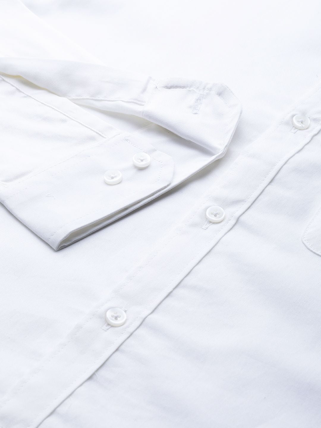 DENNISON Men White Smart Slim Fit Water & Stain Repellent Pure Cotton Solid Casual Shirt