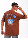 The Indian Garage Co Men Back Printed Round Neck Boxy Oversized T-shirt