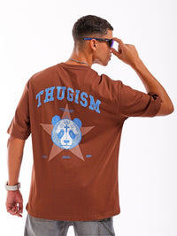 The Indian Garage Co Men Back Printed Round Neck Boxy Oversized T-shirt