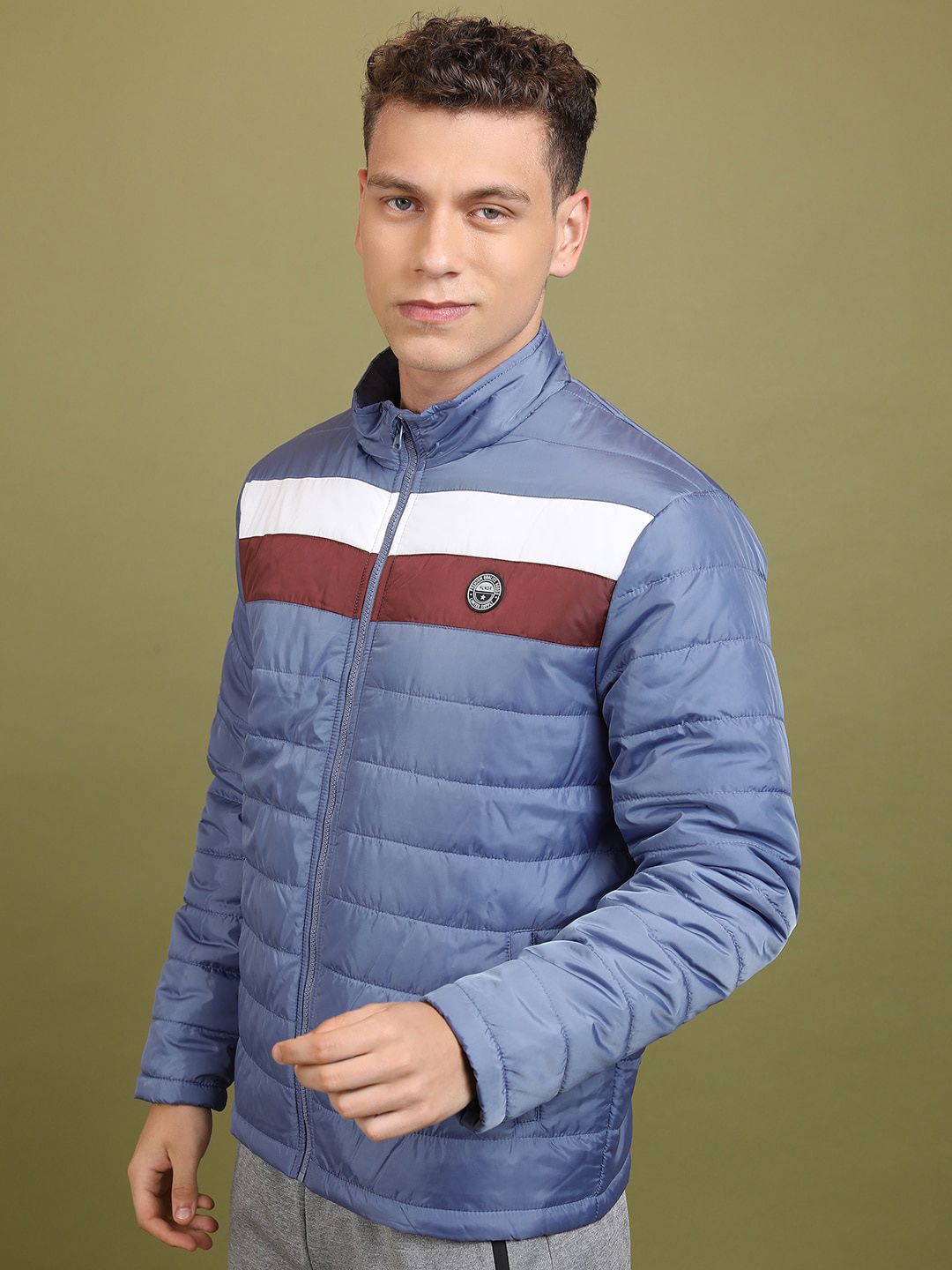 HIGHLANDER Colourblocked High Neck Puffer Jacket