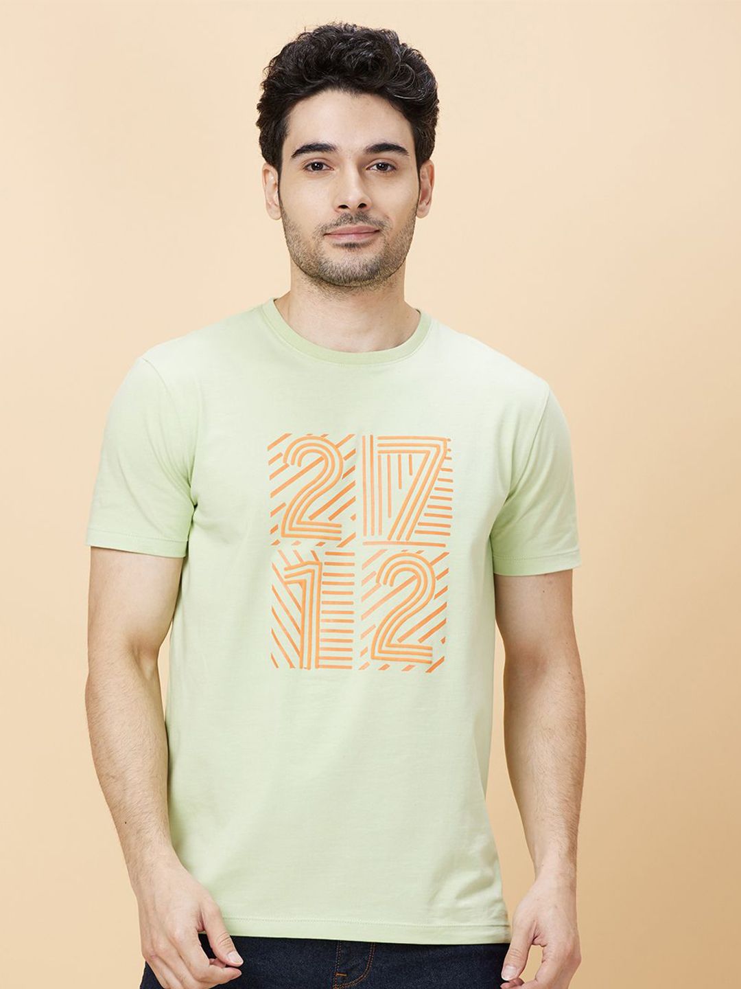 Being Human Men Round Neck Typography Printed T-shirt
