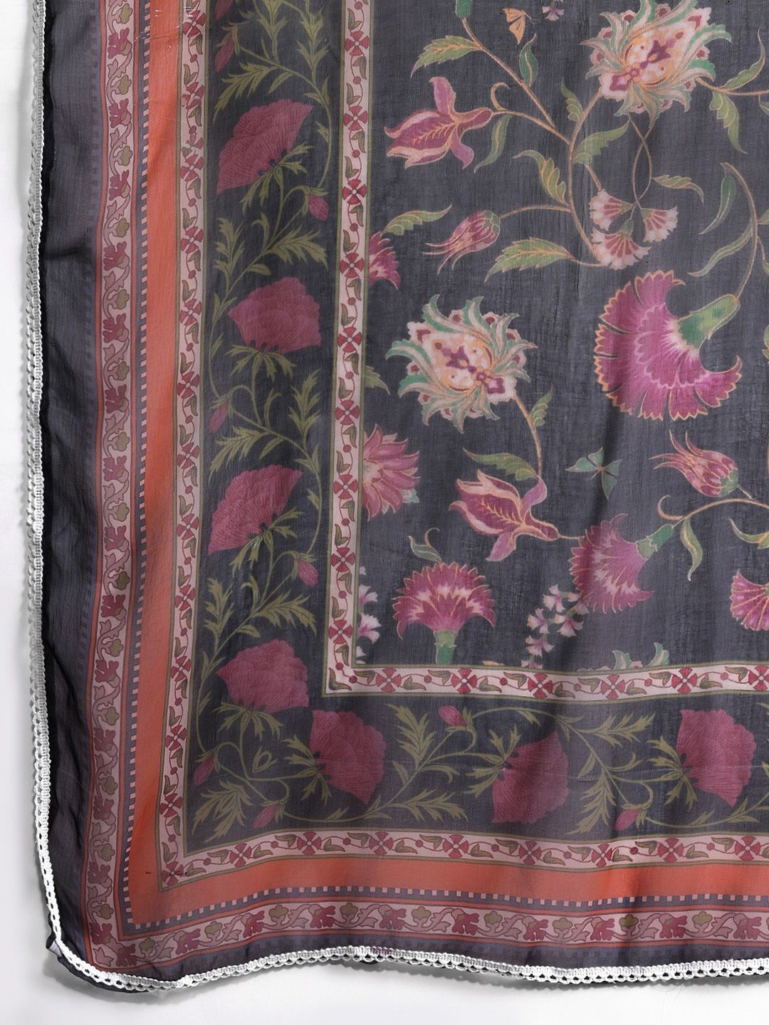 Anouk Panelled Kurta with Trousers & Dupatta