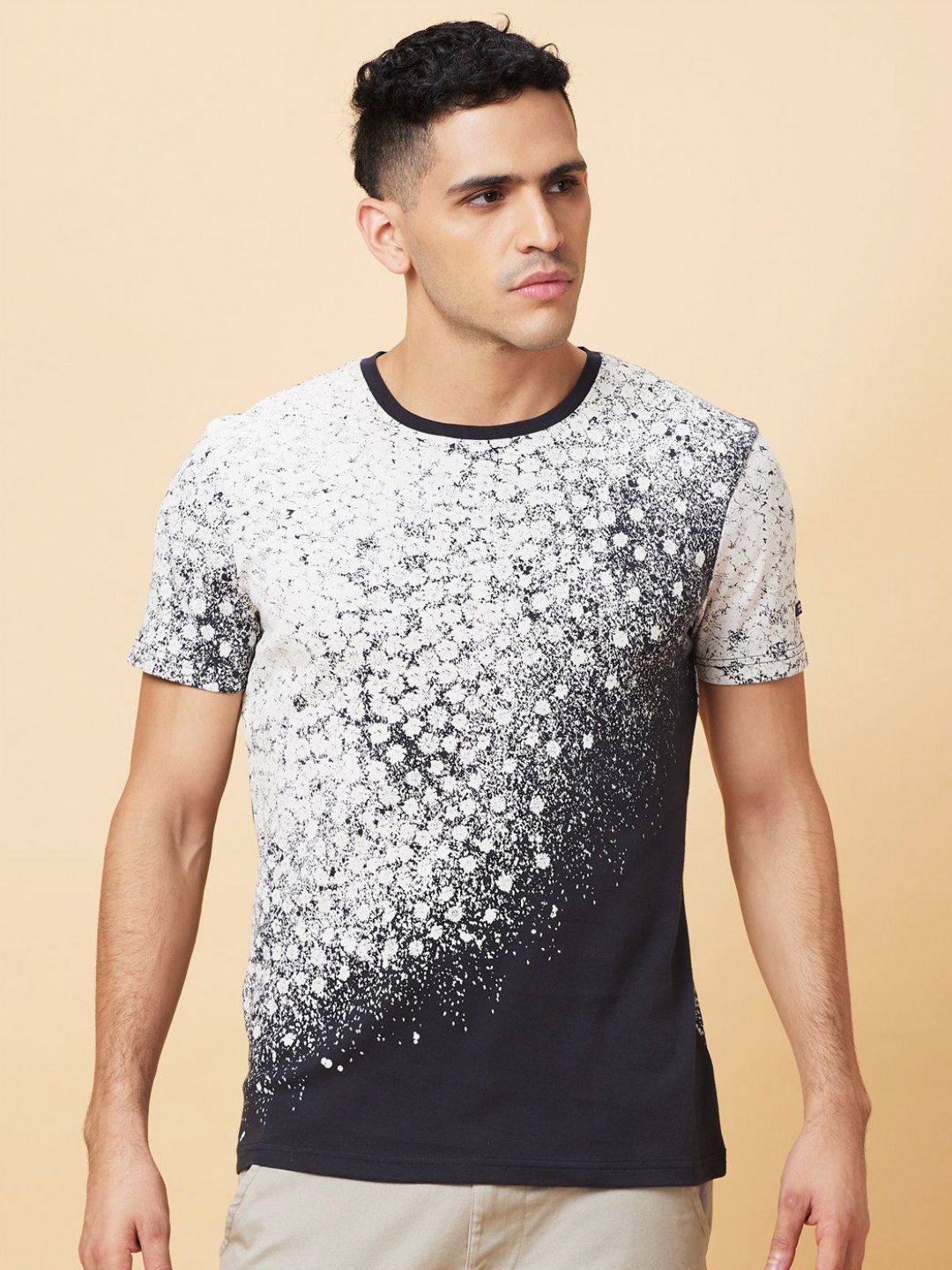 Being Human Men Raw Edge Slim Fit Pure Cotton T-shirt