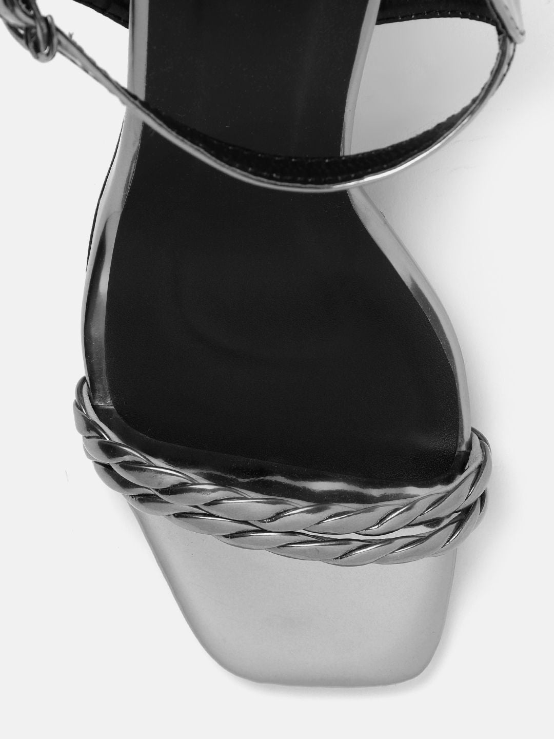 Anouk Striped Kitten Heeled Sandals