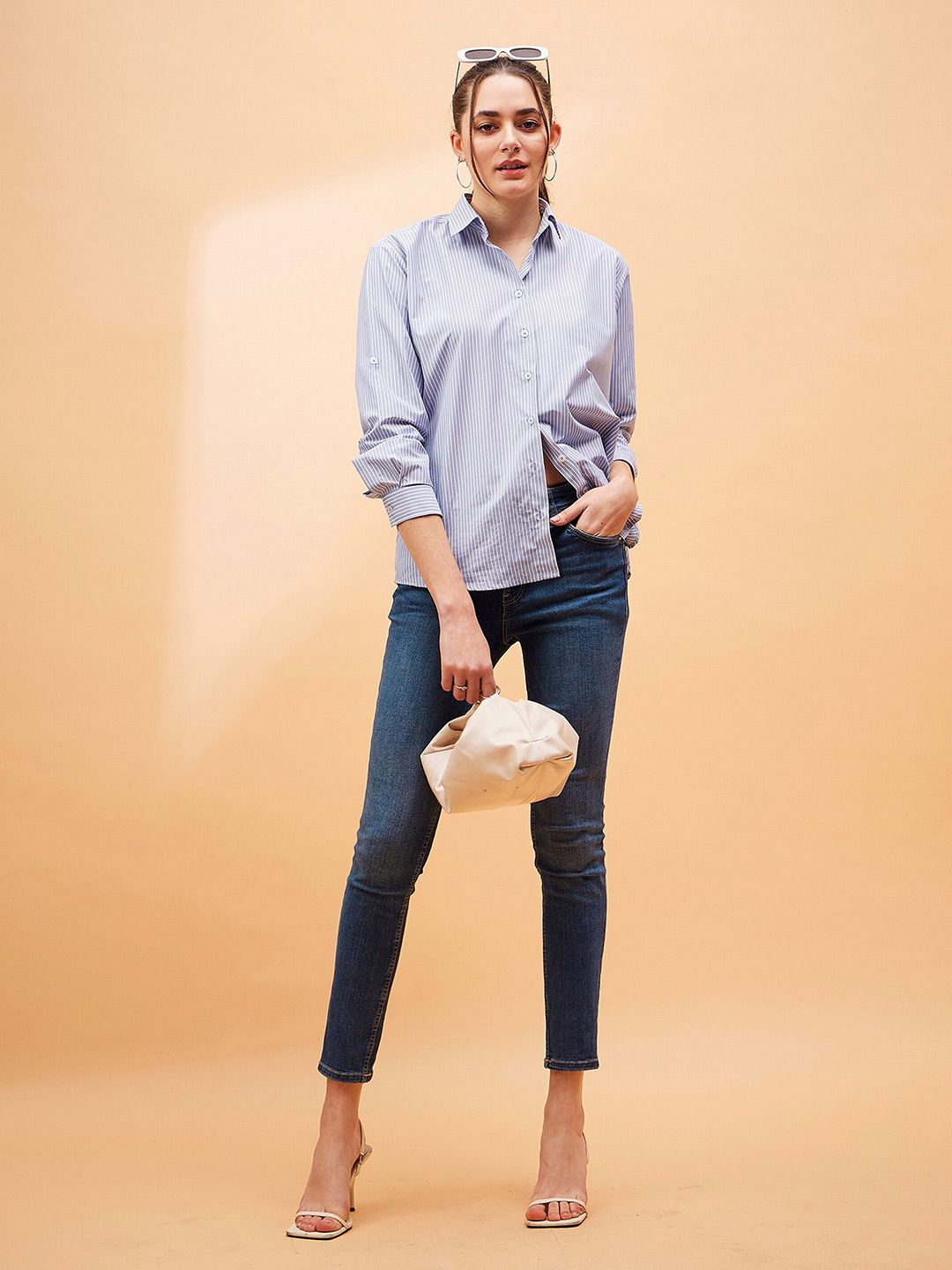 SASSAFRAS BASICS Comfort Striped Spread Collar Long Sleeves Casual Shirt