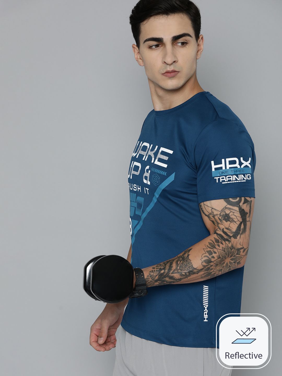 HRX by Hrithik Roshan Typography Printed Rapid-Dry Training T-shirt