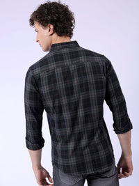 The Indian Garage Co Slim Fit Checked Pure Cotton Casual Shirt