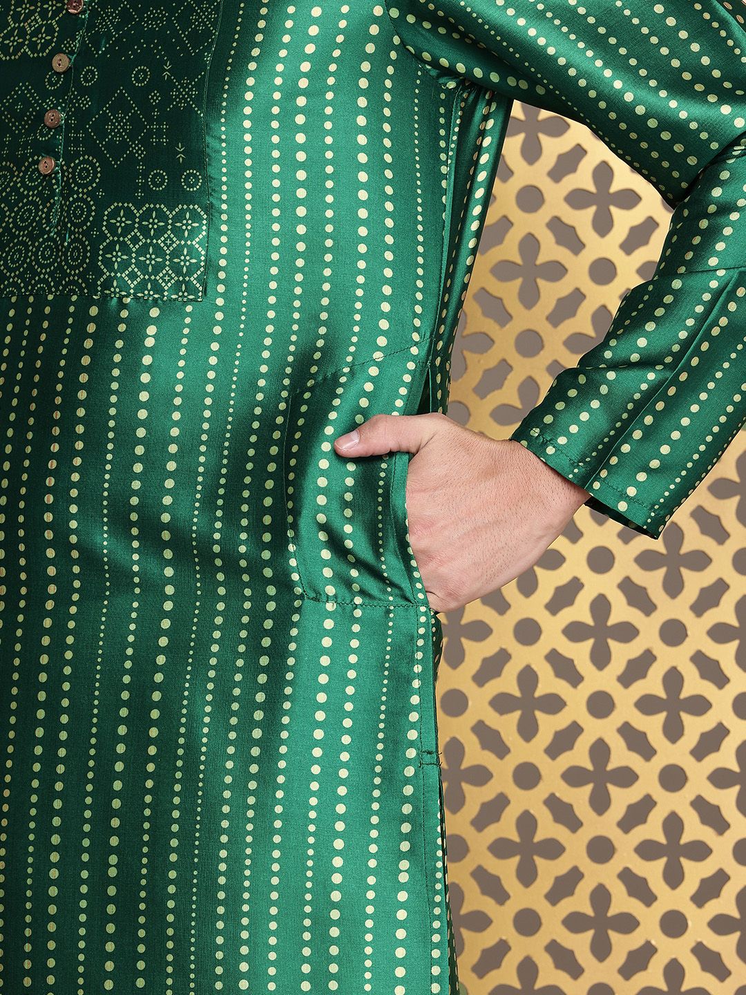 House of Pataudi Jashn Geometric Printed Kurta