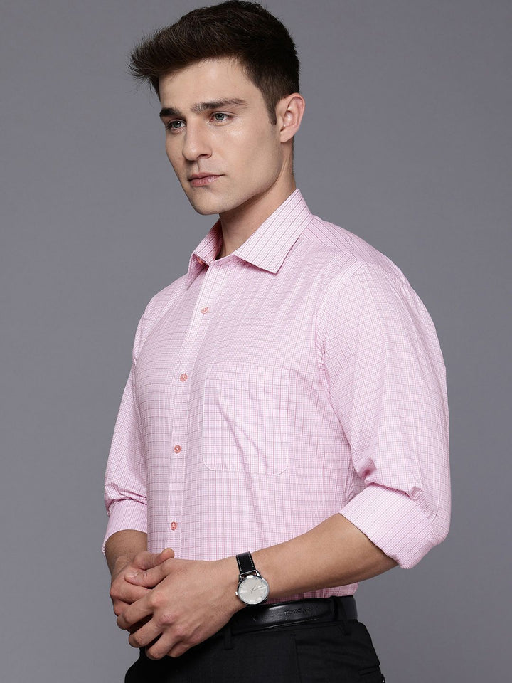 Raymond Pure Cotton Slim Fit Checked Formal Shirt