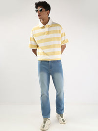 Urbano Fashion Men Straight Fit Mid-Rise Light Fade Stretchable Jeans