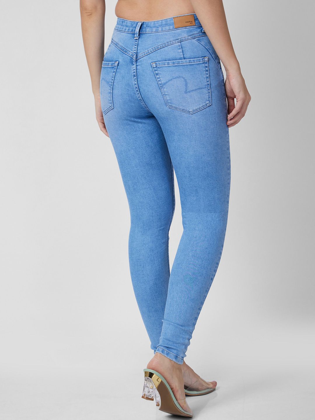 SPYKAR Women Super Slim Fit High-Rise Heavy Fade Jeans
