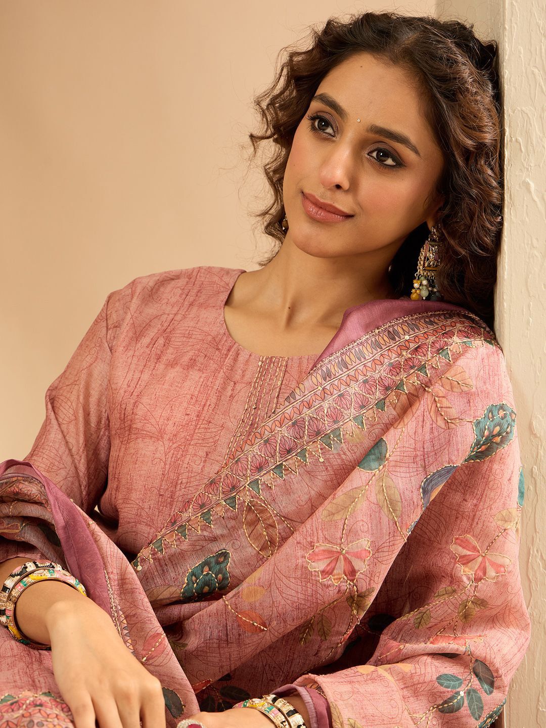 Indo Era Women Embroidered Kurta with Trousers & Dupatta