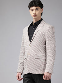 Park Avenue Houndstooth Checked Slim Fit Blazer