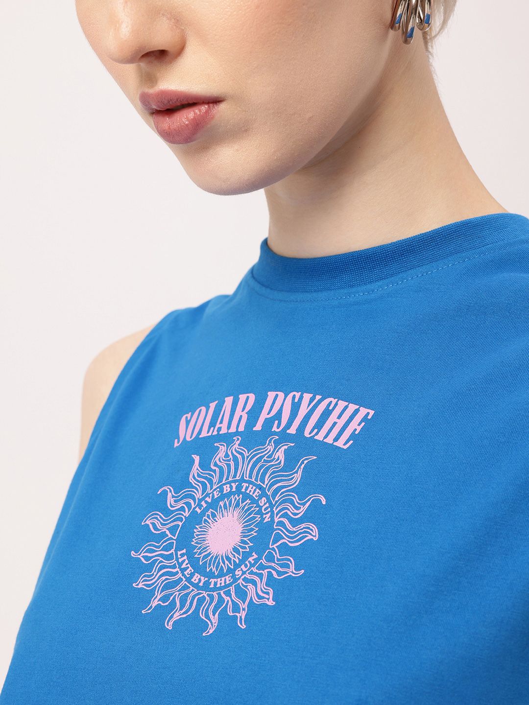 DressBerry Grunge Psyche In Orbit Printed Crop T-shirt