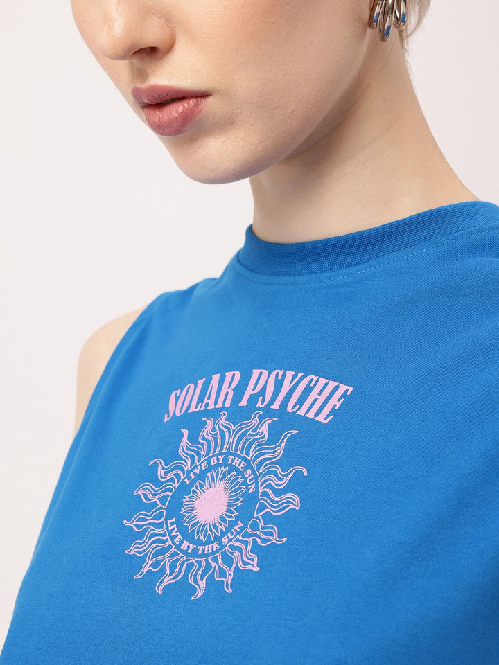 DressBerry Grunge Psyche In Orbit Printed Crop T-shirt