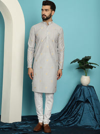 SOJANYA Abstract Printed Regular Jacquard Kurta With Churidar