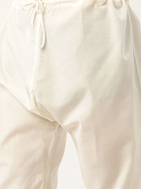 SOJANYA Men Green & Off-White Ethnic Motifs Kurta with Churidar & Nehru Jacket