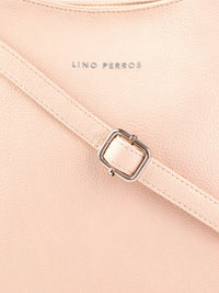 Lino Perros Peach-Coloured Solid Hobo Bag