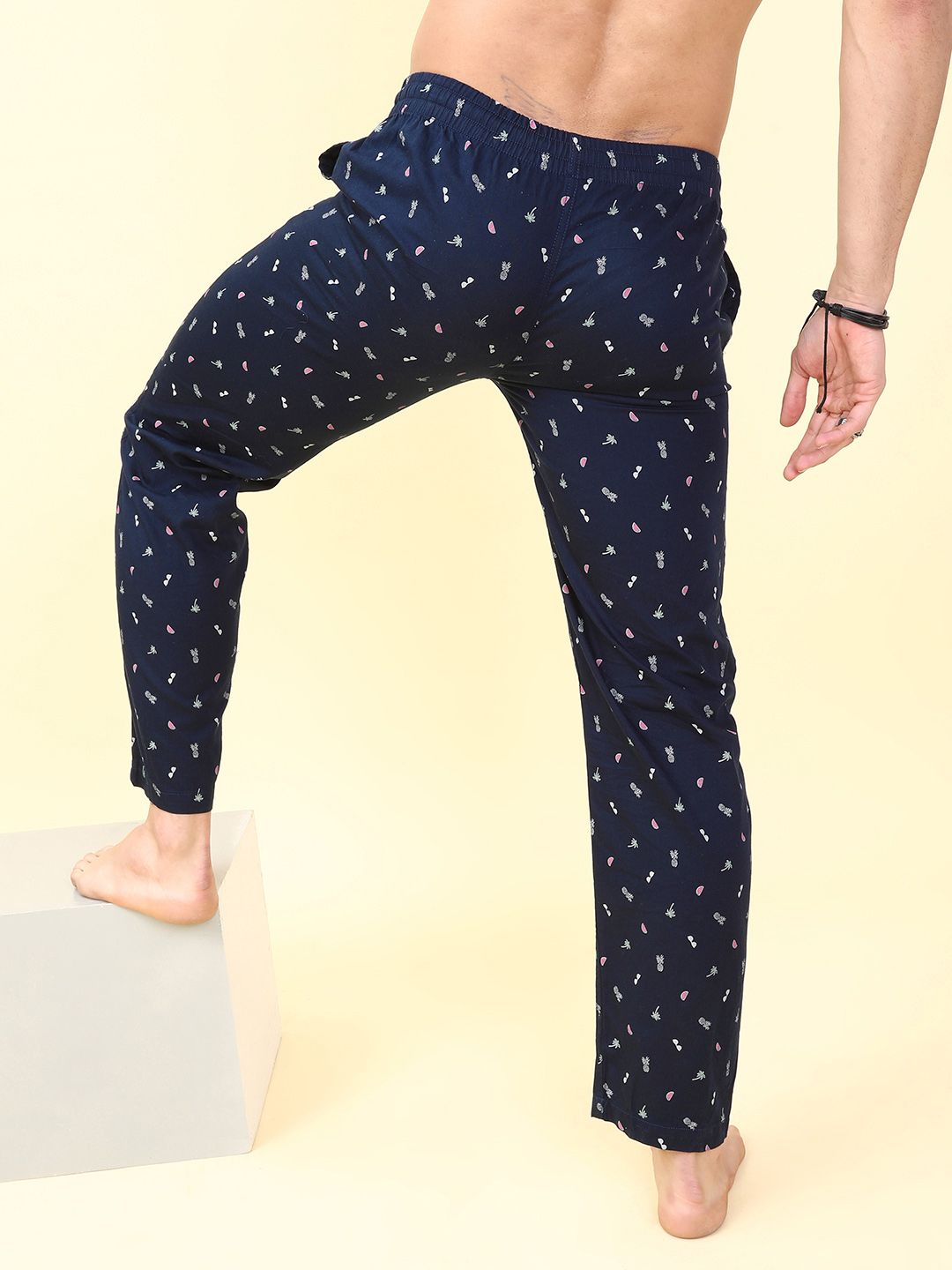 The Indian Garage Co Men's Pure Cotton Printed Lounge Pants