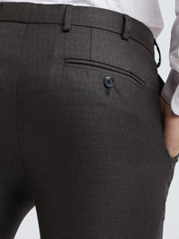 Raymond Men Checked Slim Fit Mid-Rise Formal Trousers