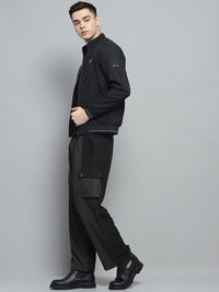 Monte Carlo Men Mock Collar Solid Casual Lightweight Bomber Jacket