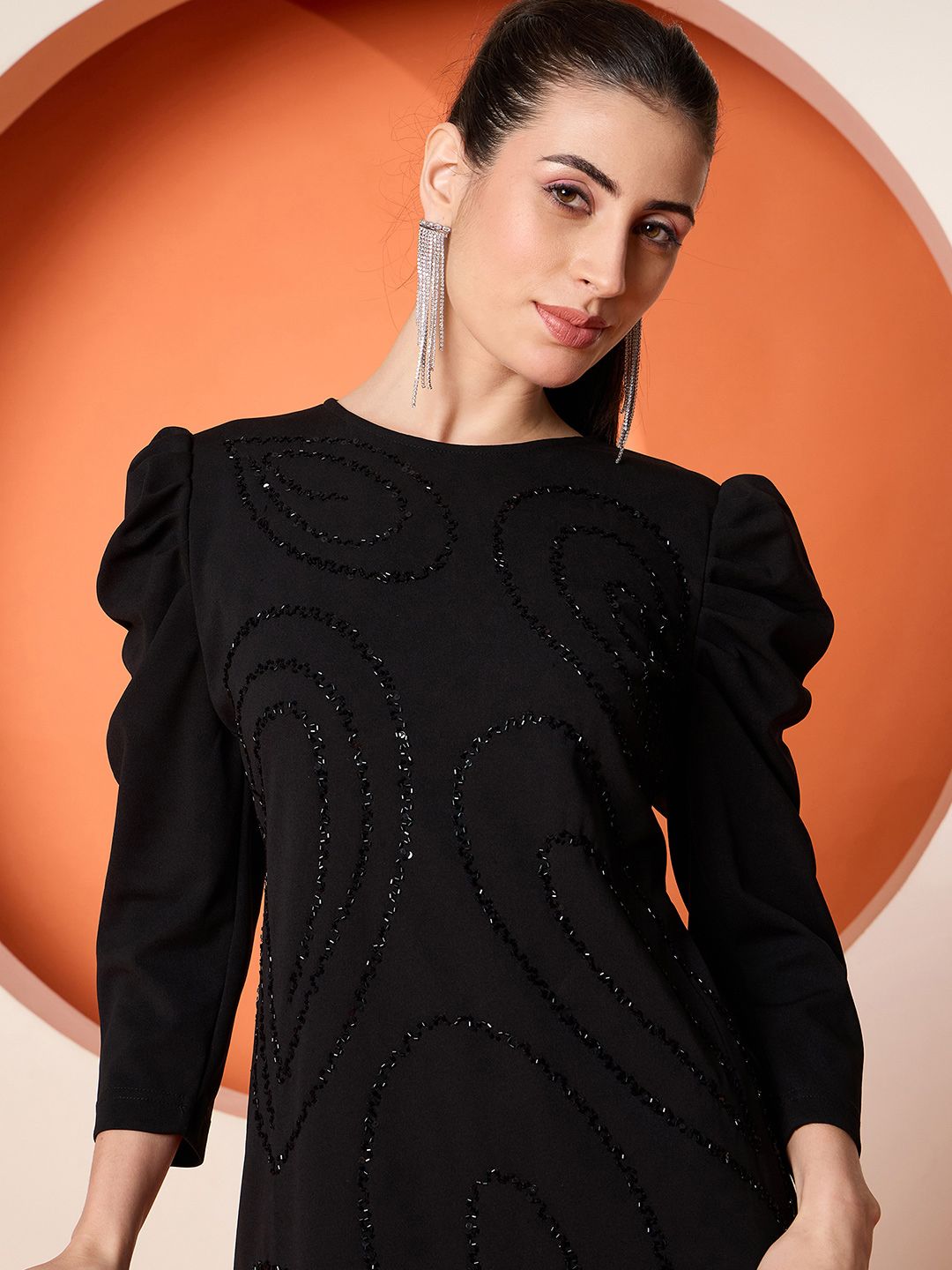 Antheaa Woven Embellished Sheath Dress