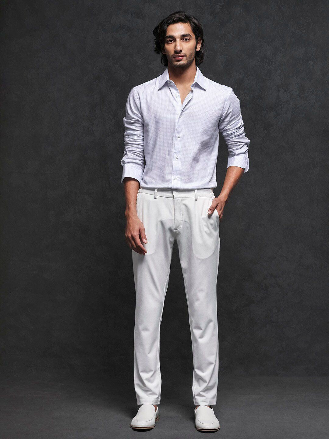 RARE RABBIT Men Broad Slim Fit Cotton Shirt