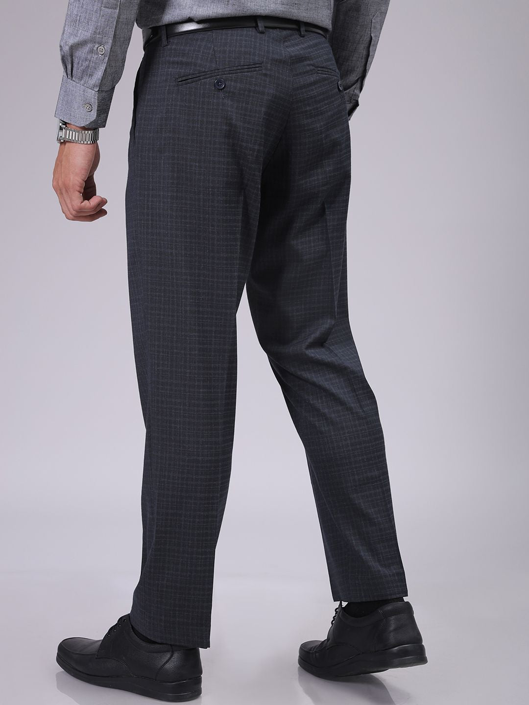 The Indian Garage Co. X Luxe Men Checked Formal Trousers
