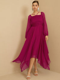 Antheaa Women Chiffon Maxi Midi Dress