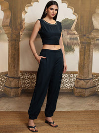 Vishudh Women Printed Top & Pant With Floral Shrug Co-Ord Set