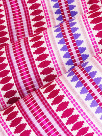 STITCHNEST Purple & White 2 Pieces Ethnic Motifs Woollen Square Cushion Covers