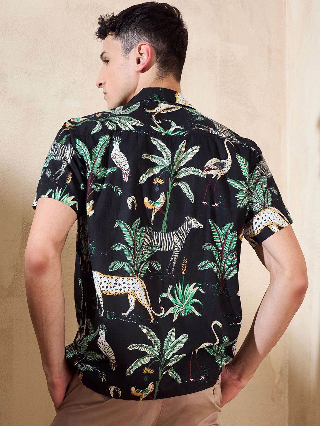 DENNISON Tropical Printed Oversized Casual Shirt