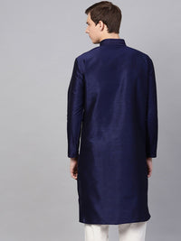 SOJANYA Lelaki Navy Blue Solid Kurta Lurus